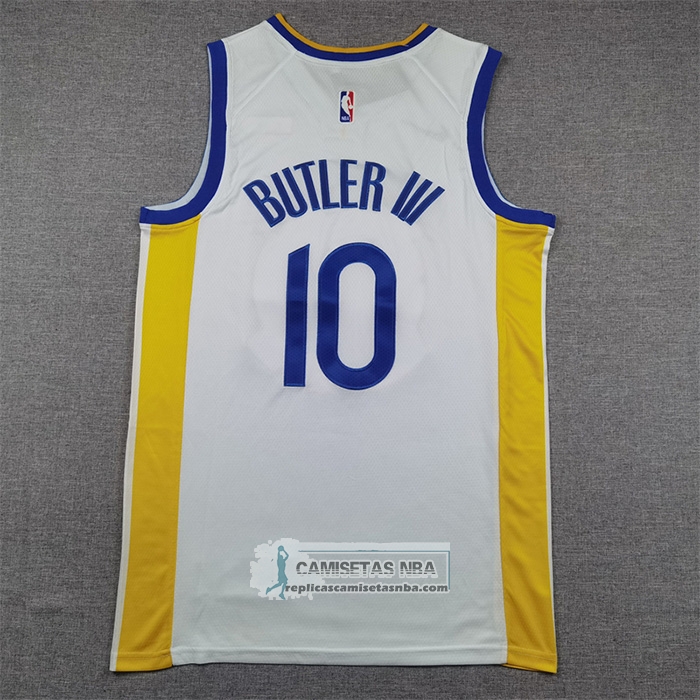 Camiseta Golden State Warriors Jimmy Butler III NO 10 Association 2024-25 Blanco